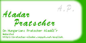 aladar pratscher business card